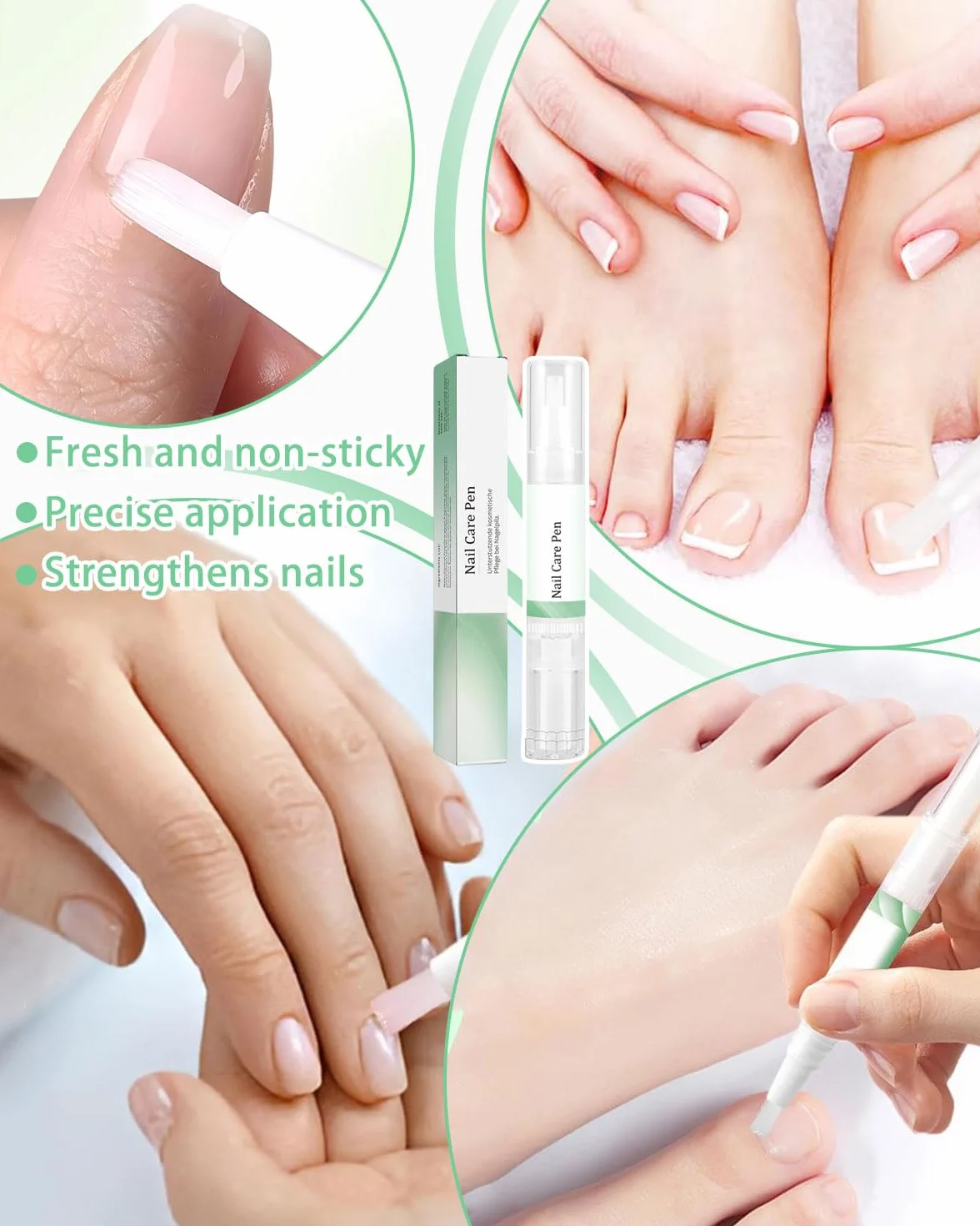 3 piezas Nail Care Pen,Lápiz para el Cuidado de las Uñas de con Aceite de Árbol de Té, Aceite Cutículas Uñas, Endurecedor Uñas, Fortalecedor de Uñas para Uso Externo