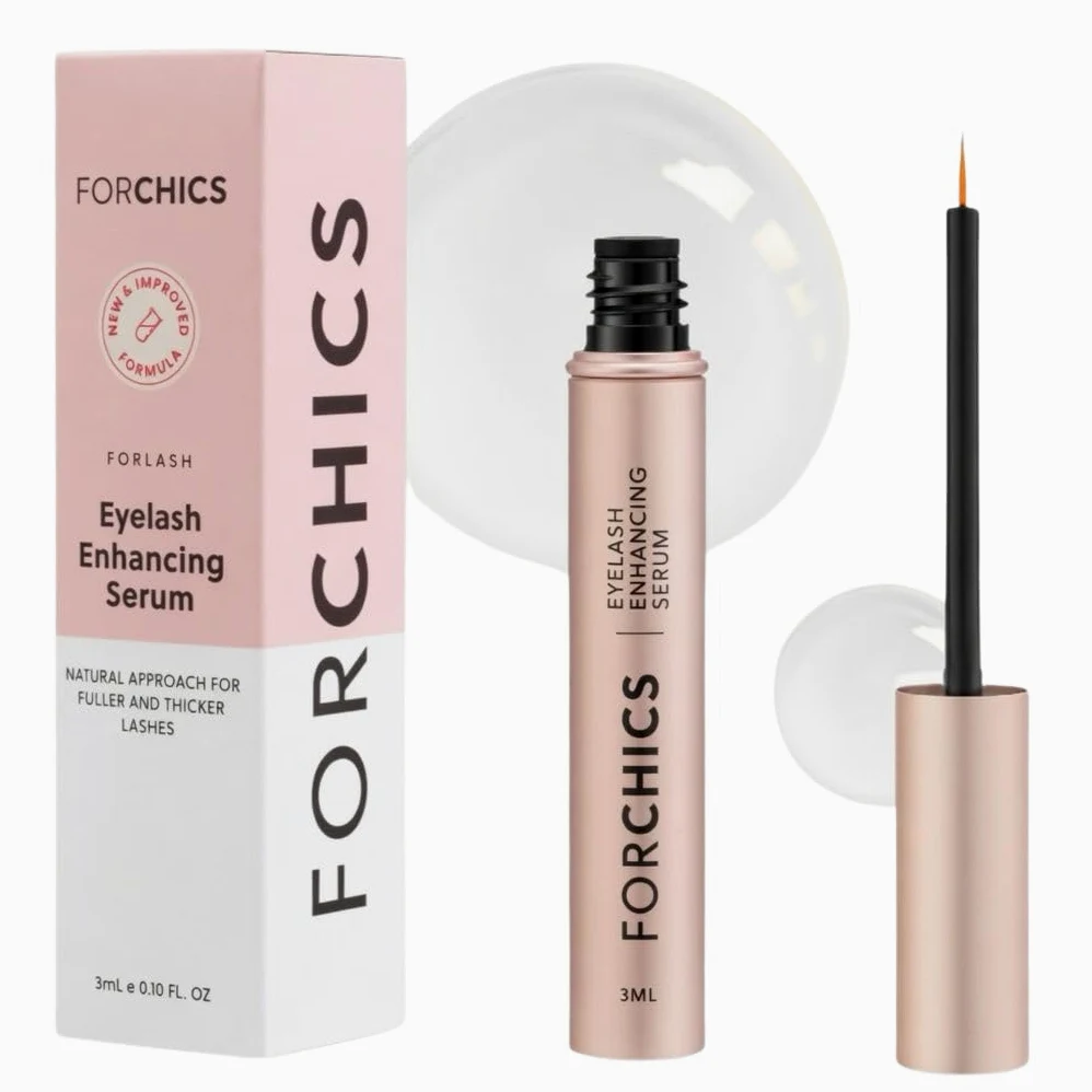 ForChics ForLash Suero de Crecimiento de Pestañas - Potenciador de Pestañas para Pestañas Más Llenas, Gruesas y Largas - Amplificador de Pestañas Orgánico y Engrosador Esencial | Vegano y Libre de