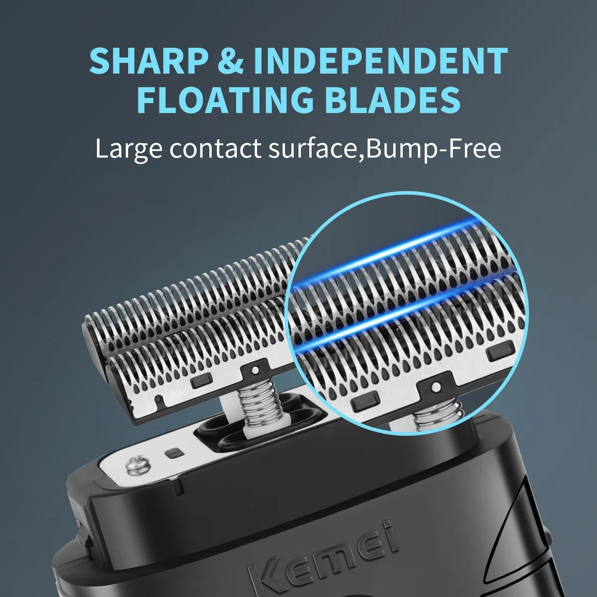 KEMEI Afeitadora de láminas para hombres, afeitadora eléctrica, afeitadora de peluquería de doble lámina, afeitadora de barba inalámbrica, recargable por USB hasta 180 minutos