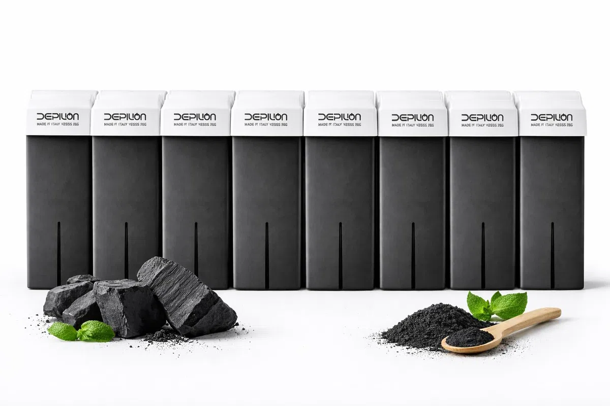 Caja de 24 x Cera Roll On cartuchos de 100ml Carbon Activo | Roll-on Cera para depilación