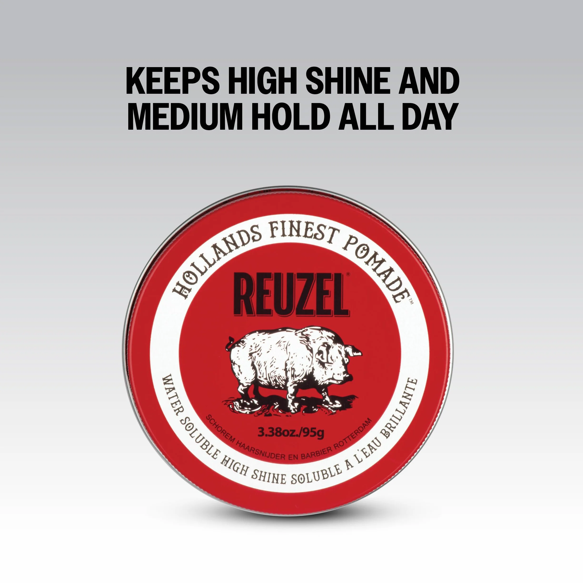 Reuzel 2026 Road Trip, Red Pomade Medium Hold High Shine Pomade for Men, Water Soluble for a Flexible High Shine Look, 95g + Free Travel Size 35g