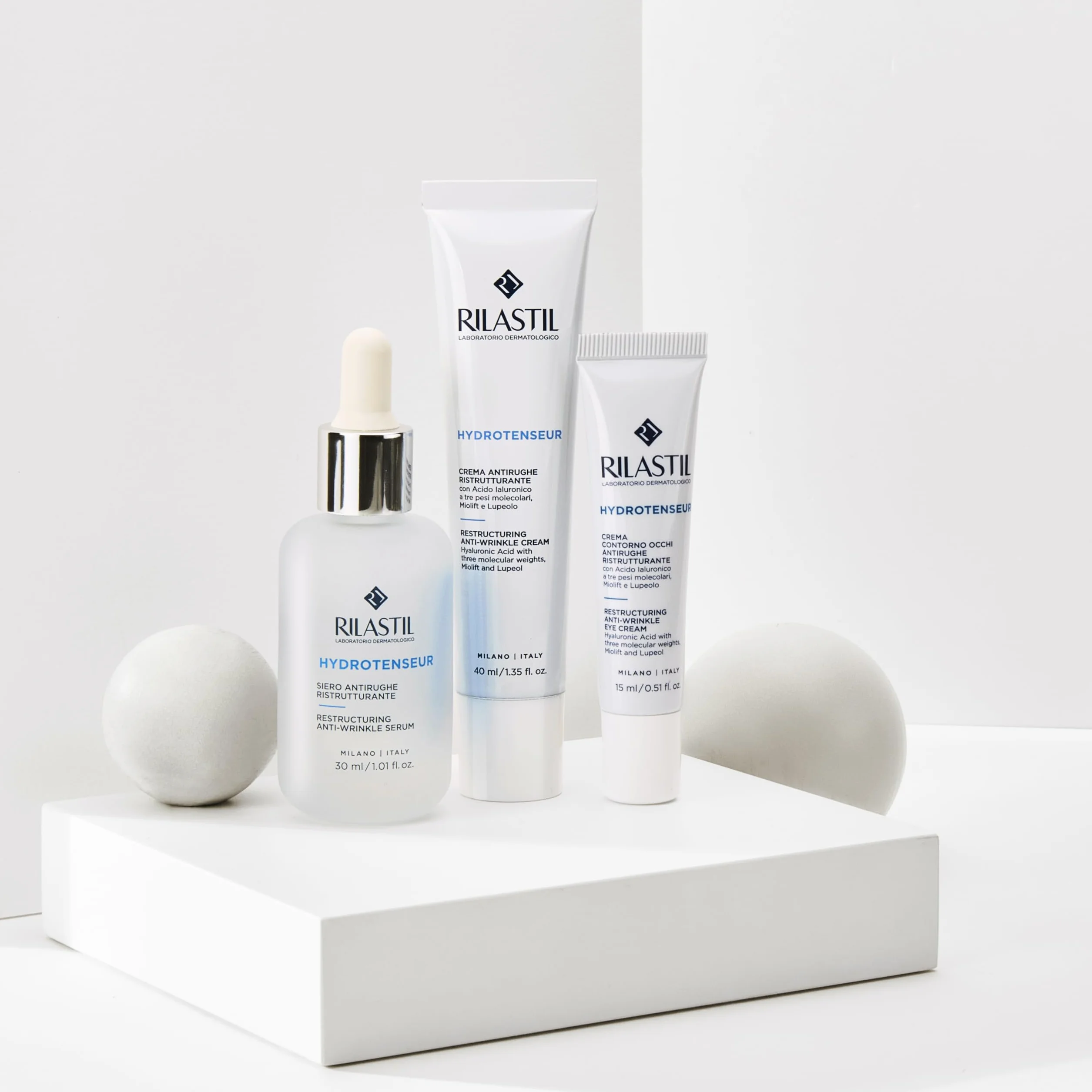 Rilastil - Hydrotenseur Gel - Crema Reestructurante, Antiarrugas y Antimanchas con Ácido Hialurónico, Hidrata, Rellena y Repara, Para Todo Tipo de Pieles - 40 ml