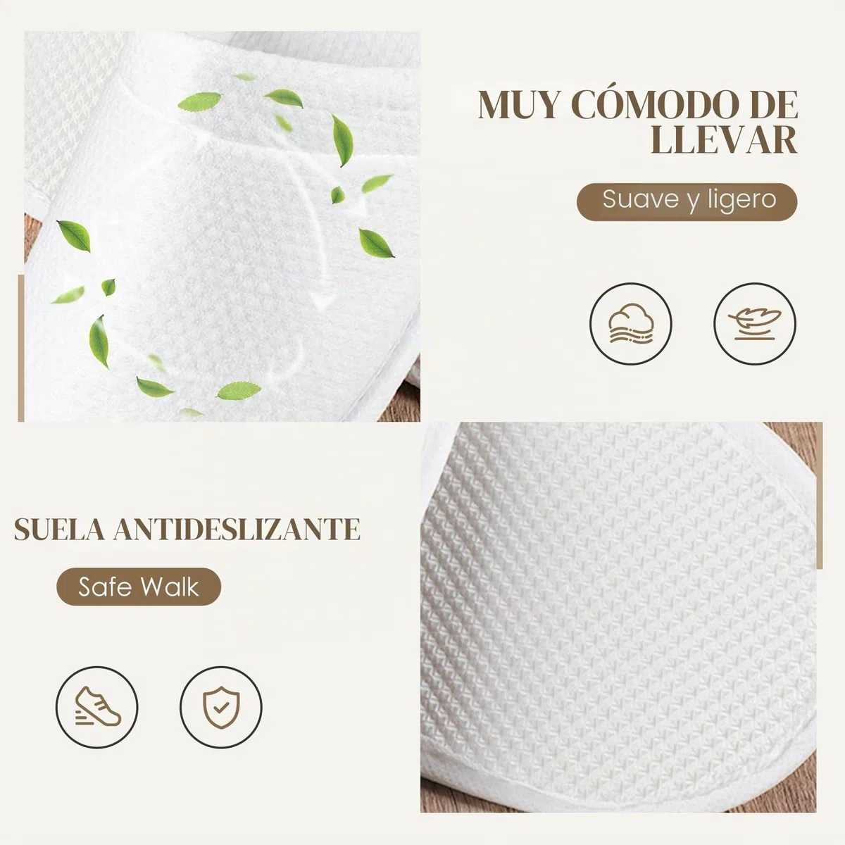 10 pares de pantuflas de hotel blancas para mujer y hombre, pantuflas desechables antideslizantes, pantuflas desechables, pantuflas para invitados, dedos cerrados, pantuflas de felpa unisex