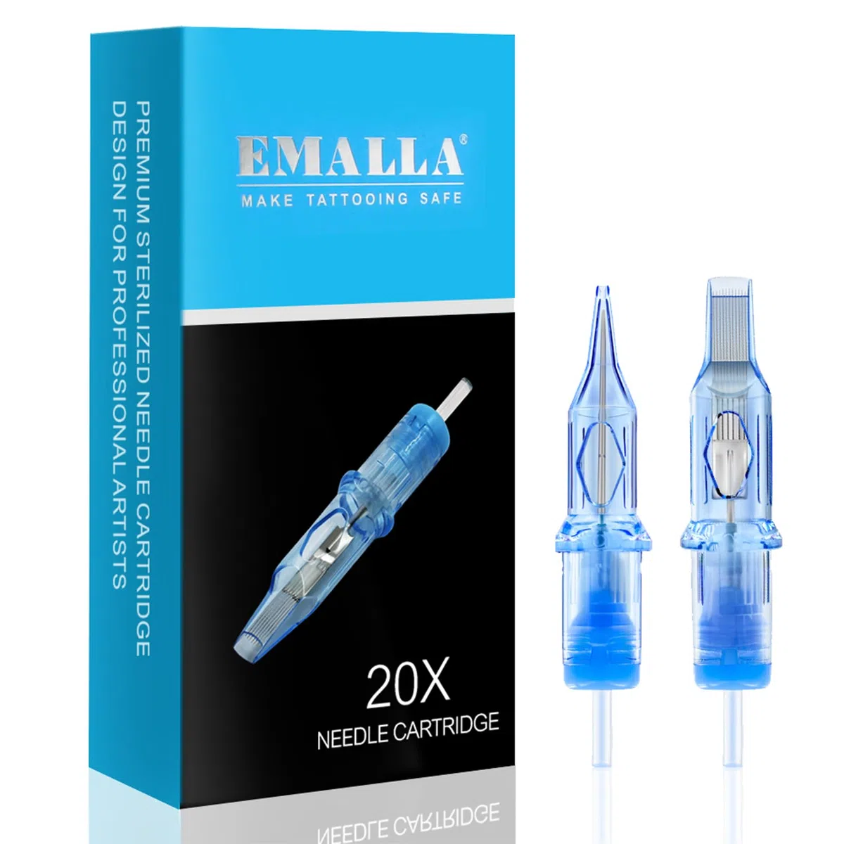 EMALLA ELIOT 20pcs 0803RLL Agujas de Tatuar #08 3RLL Round Liner Cartuchos Tattoo Cartridge Needles para Maquina de Tatuar