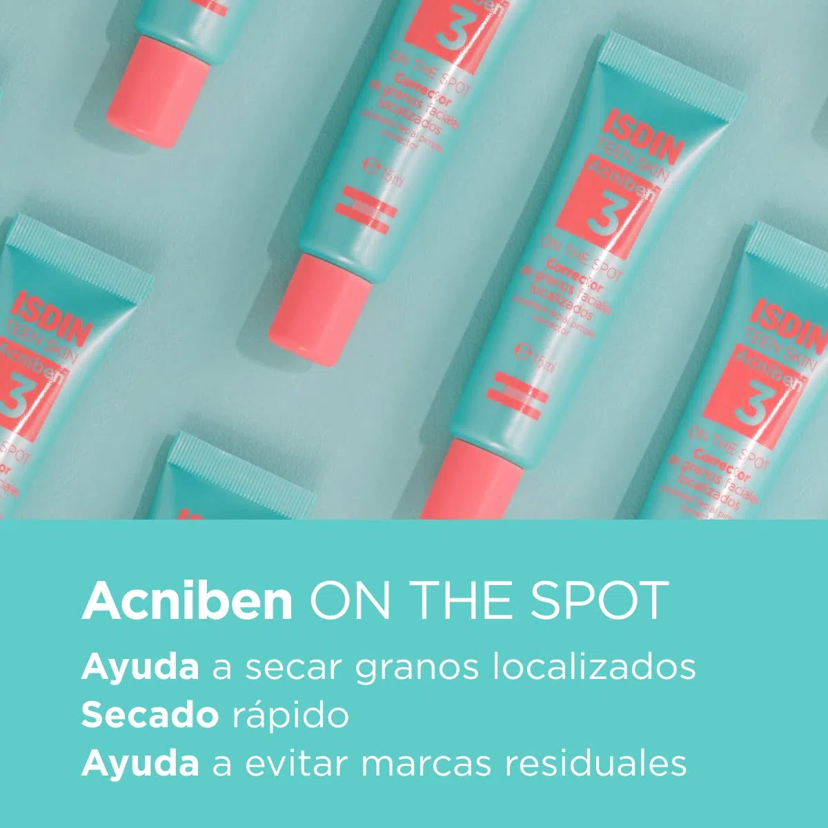 ISDIN ACNIBEN On The Spot, Gel Secante Corrector de Granos Faciales, Disminuye el Enrojecimiento y el Volumen del Grano, con Ácido Salicílico y Niacinamida