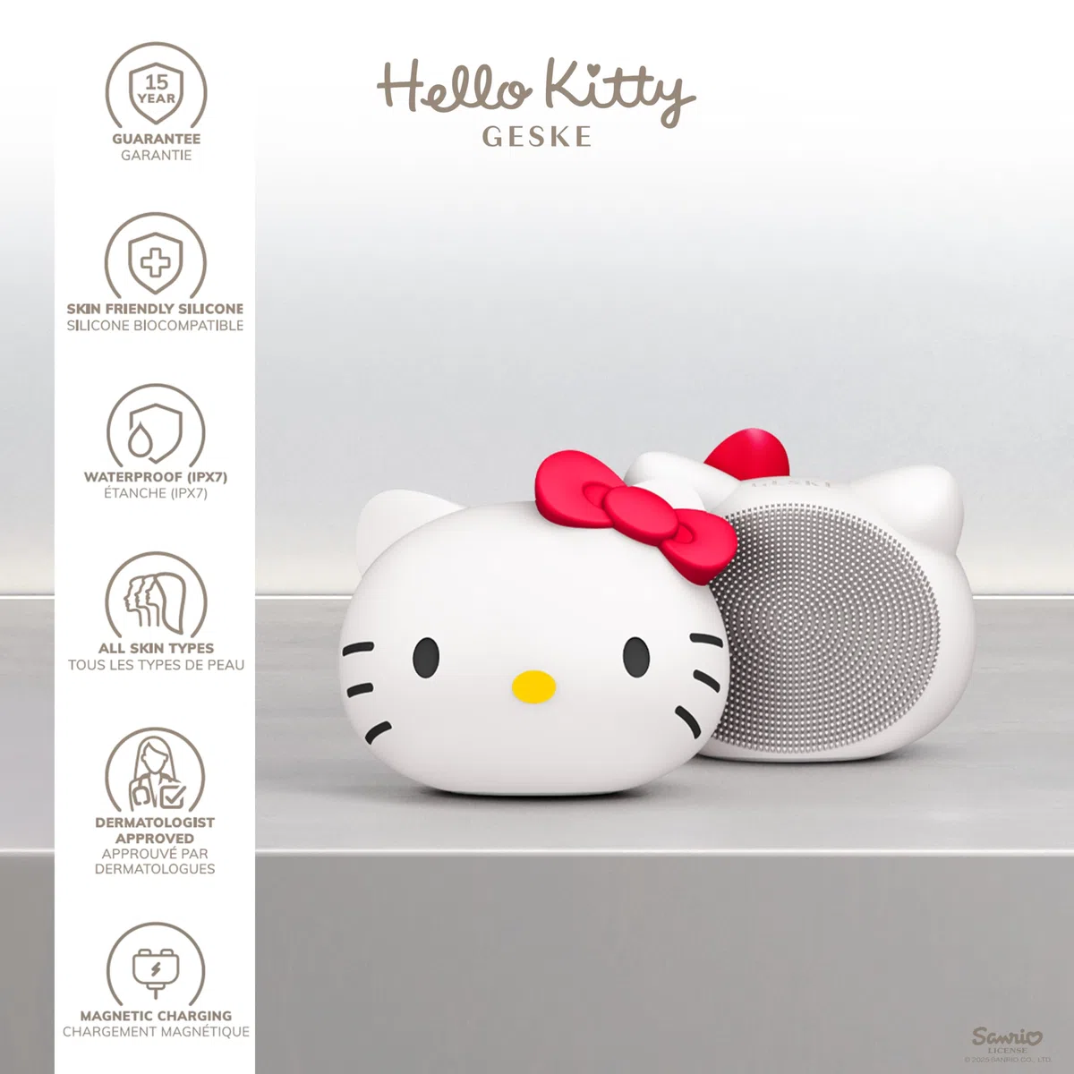 GESKE x Hello Kitty | Cepillo facial sónico SmartAppGuided™ | 4 en 1 | Cepillo de limpieza facial eléctrico | Cepillo de limpieza | Cepillo facial | Limpieza de la piel | Cuidado de la piel