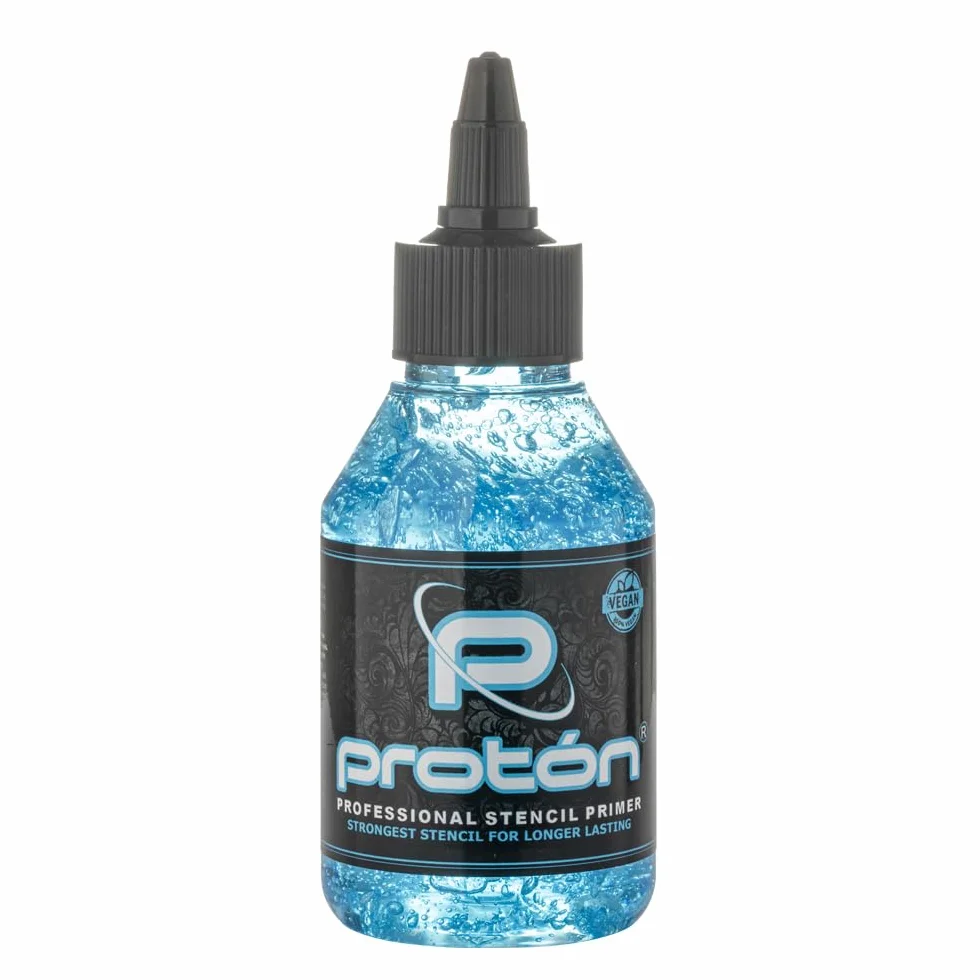 Proton Professional Stencil Primer Azul - 100ml / 3.4 Oz. Fijador plantillas tatuaje extrafuerte. Stencil Tattoo