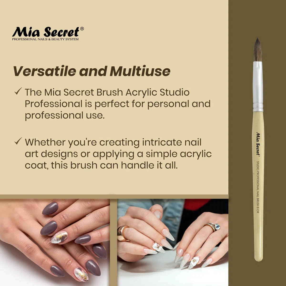 Mia Secret - Pincel - (acrílico) Studio Professional (8 OR)