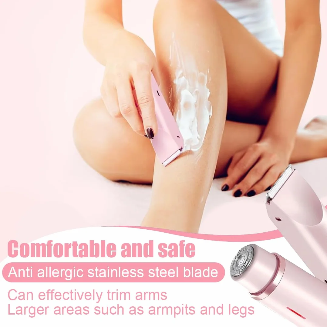 Doble Cabeza Depiladora Mujer,Eléctrico Rasuradora Mujer, IPX7 Impermeable, Multifuncional, Apta para el Cuerpo, Las Piernas y los Brazos, Regalo para Mujer