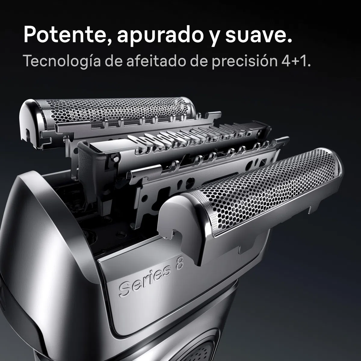 Braun Afeitadora Eléctrica Hombre Series 8, Máquina de Afeitar Barba en Seco Y en Mojado con Cabezal de Precisión Y Recortadora, 60 Min de Uso, Base de Carga Y Estuche de Viaje, 8617S, Plata