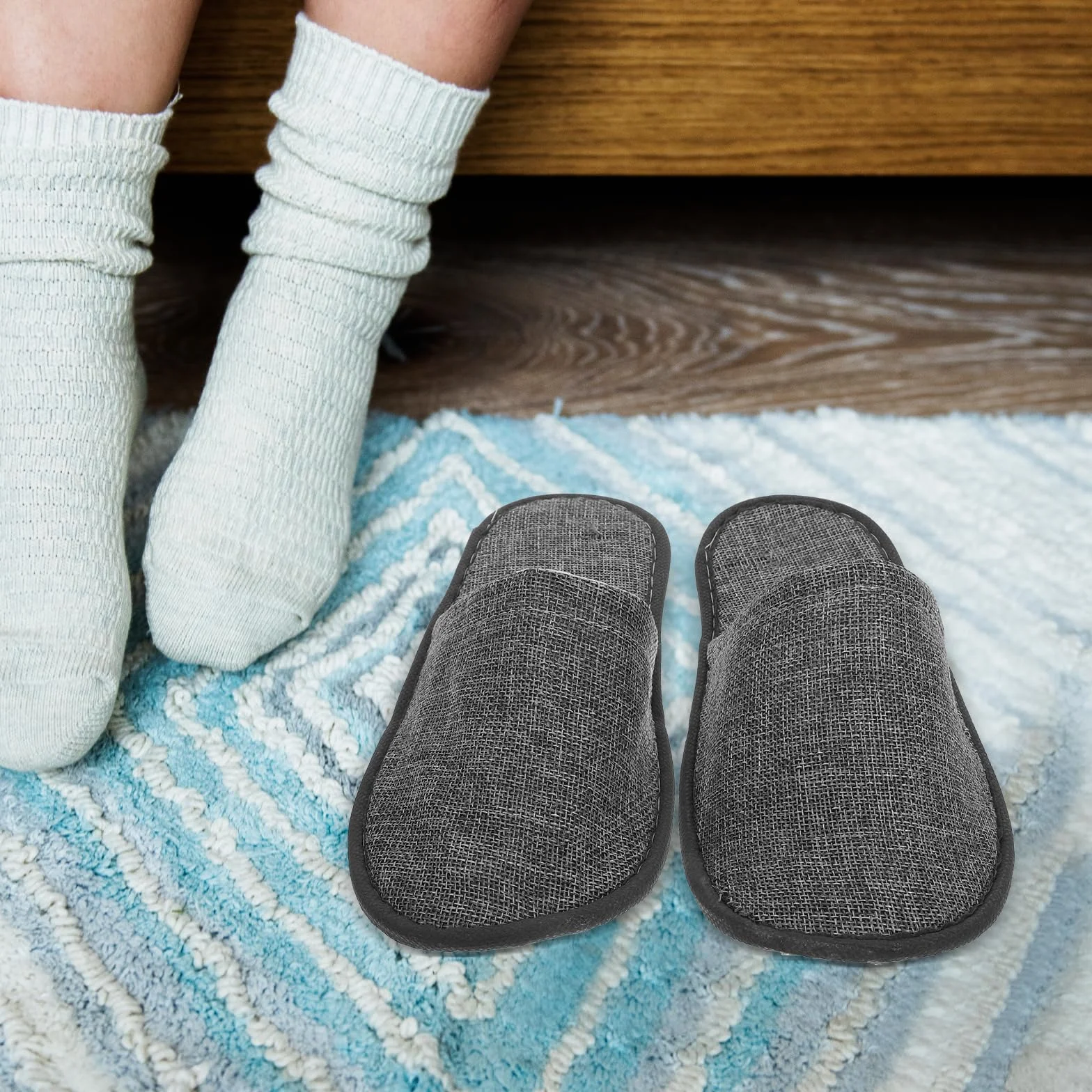 Healifty Pantuflas de spa desechables para hotel, cómodas, unisex, para viajes, bodas, fiestas nupciales, color gris, 20 unidades