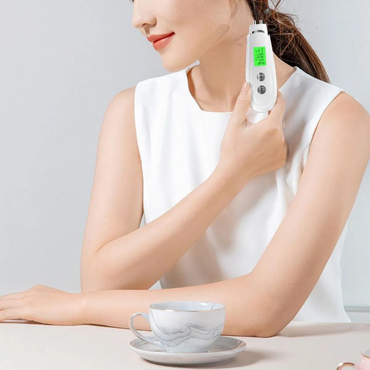 Medidor de humedad de la piel, máquina analizadora digital de piel, pantalla LCD de 5 x 1.9 x 1.57 pulgadas, dispositivo de cuidado facial, medición profesional de nivel de aceite de agua, salón de