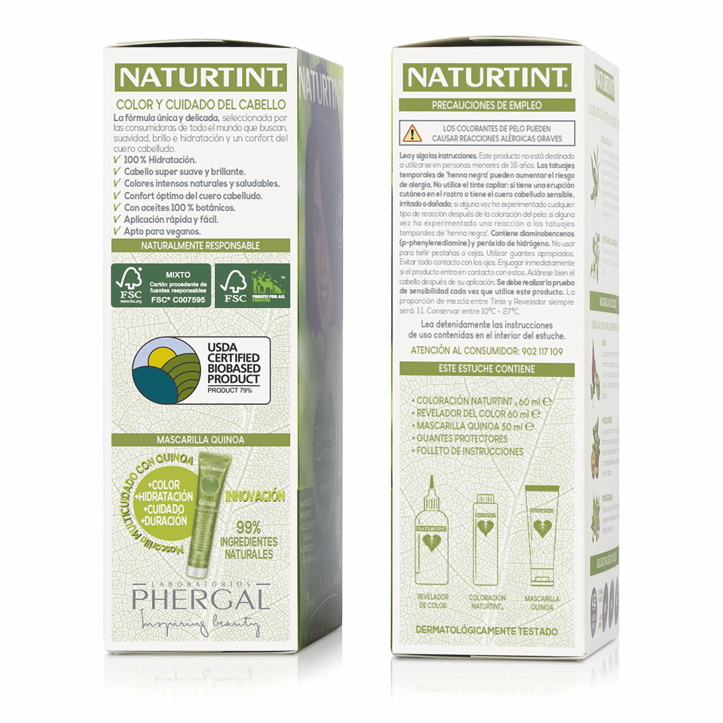 Naturtint Biobased | Coloración sin amoniaco | 100% cobertura de canas | Ingredientes vegetales | Color natural y duradero | 6N Rubio Oscuro | Pack de 3