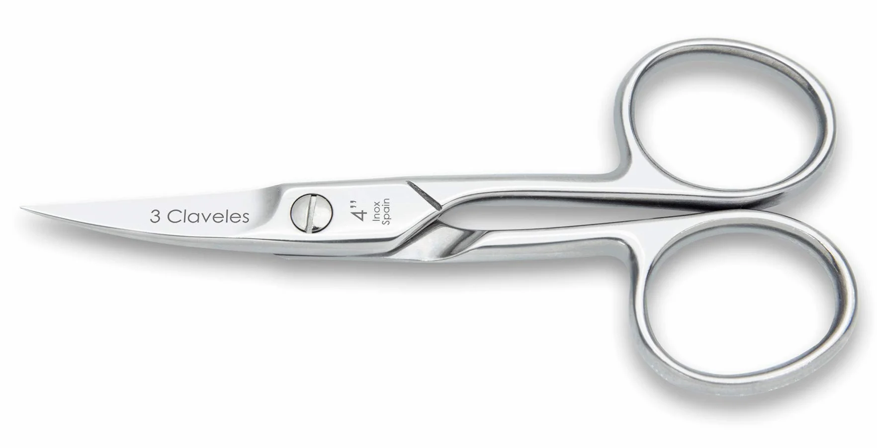 3 Claveles Tijeras uñas tijera cortaúñas con hojas curvas para manicura para dar formas a las uñas de las manos de acero inoxidable 10 cm 4"