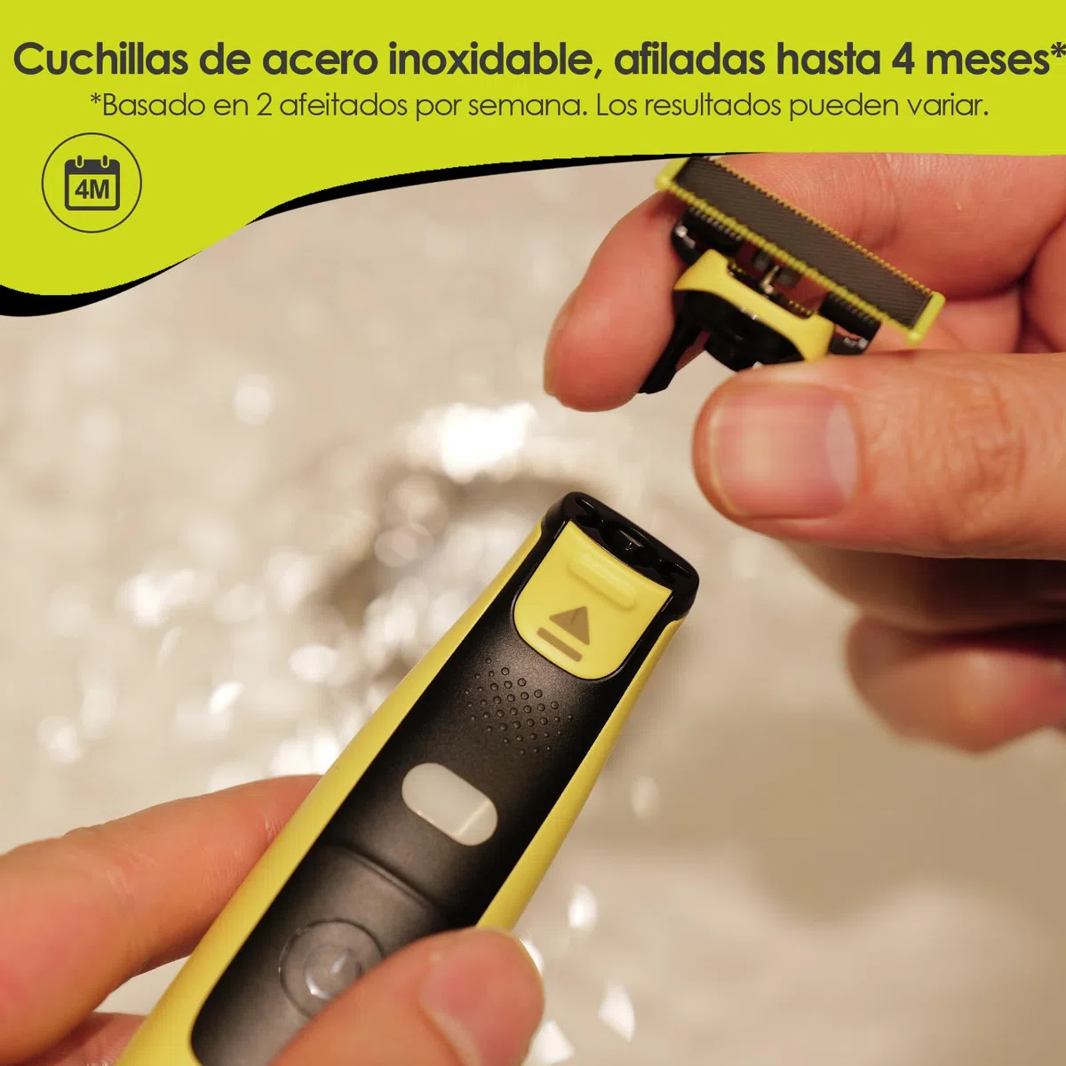 Juego de 4 cuchillas de recambio y 3 peines guía, compatibles con one blade QP2520 QP2630 QP2724 QP2734 QP2834 QP6510