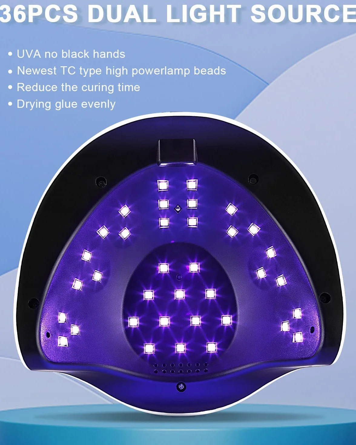 Lámpara UV de secado rápido (168 W, lámpara de uñas profesional, secado rápido, 4 temporizadores de 10/30/60s/99,36 LEDs, gran pantalla LCD extraíble (Classic-White)