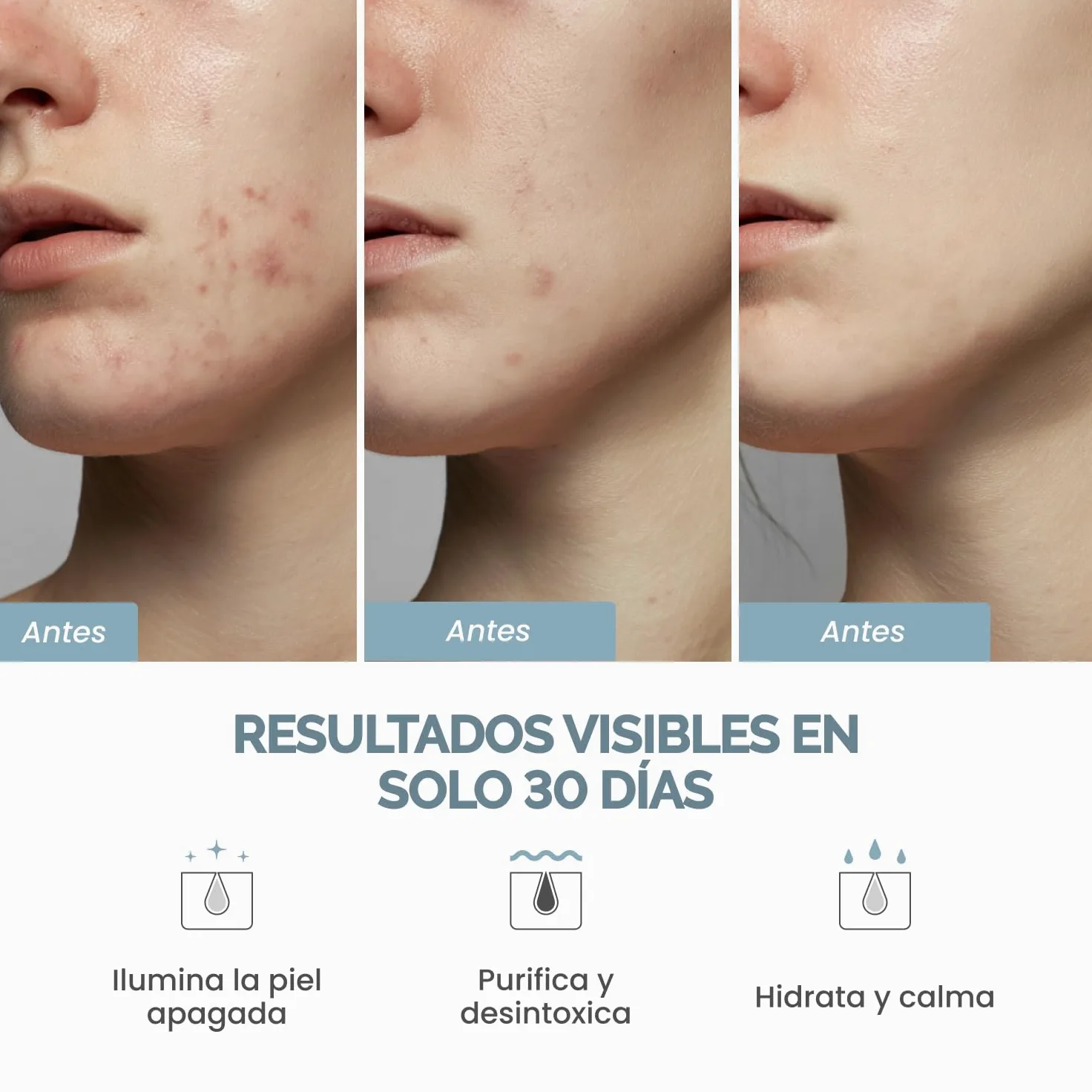 PLANTIFIQUE Mascarilla Facial Coreana Arcilla Volcánica y Mar Muerto – Mascarilla Rostro Carbón, Ácido Hialurónico, Aceite de Jojoba y Manteca de Karité – Purifica, Refina Poros, Hidrata y Calma, 110g