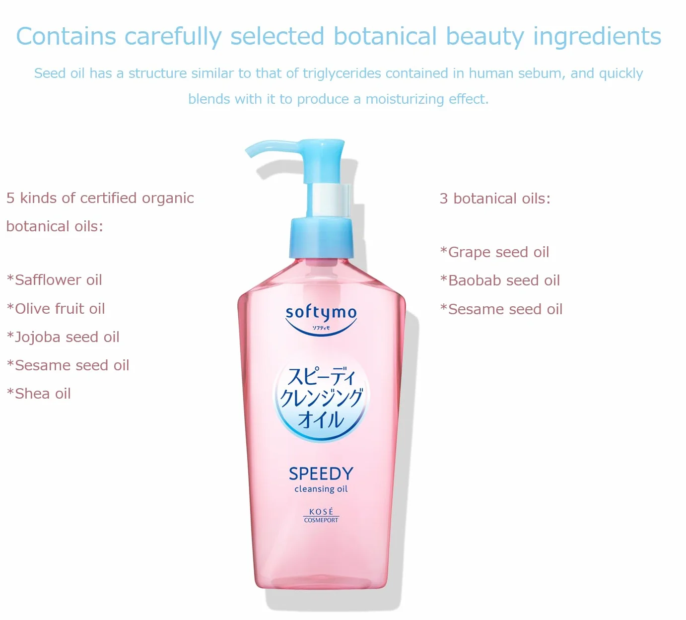 Kose Cosmeport Softymo Speedy Make-up Cleansing Oil 230 ml – Juego de 2