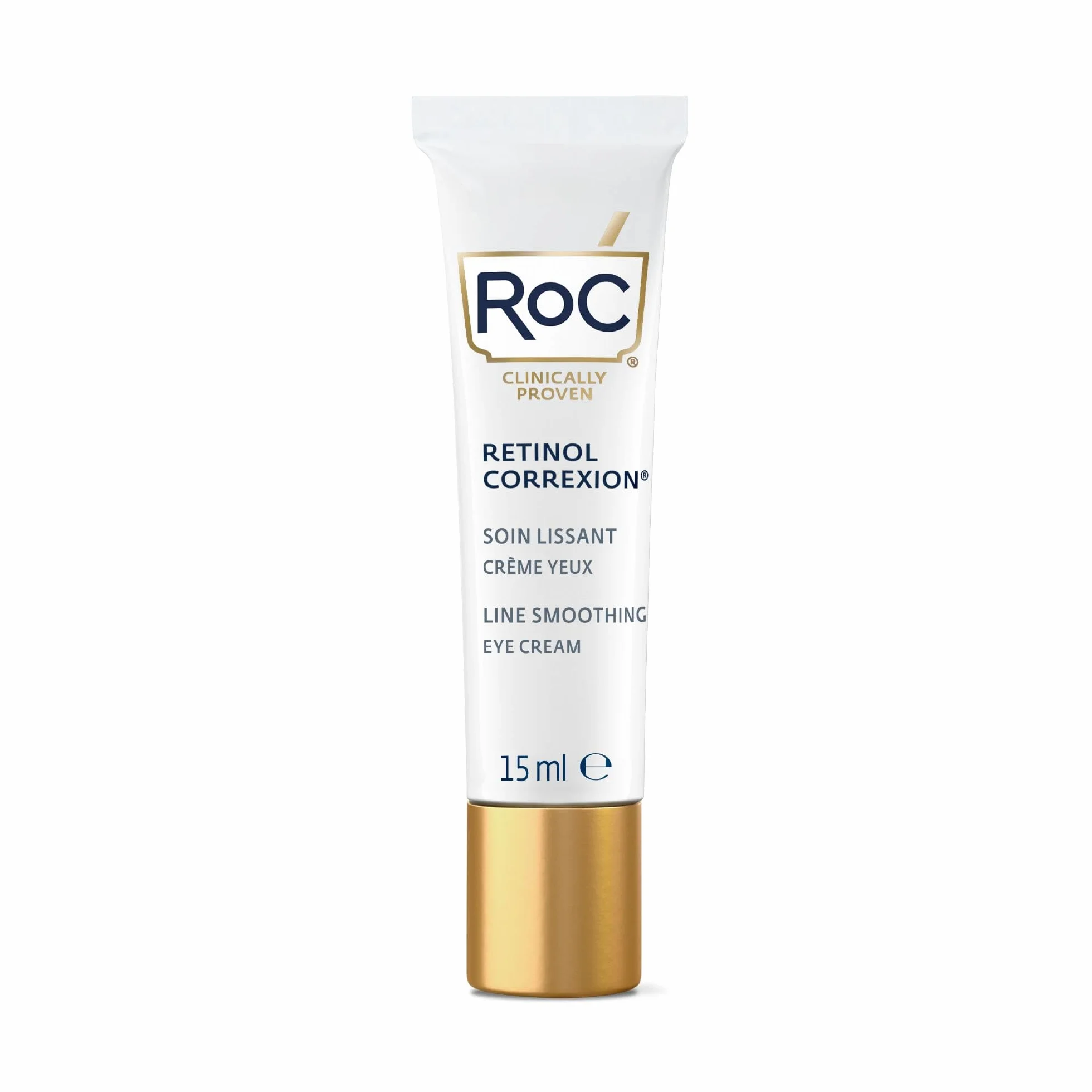 RoC - Retinol Correxion Suavizado de Líneas Crema Contorno de Ojos - Reduce Visiblemente la Hinchazón y las Ojeras - Antiarrugas y Antiedad - 15 ml