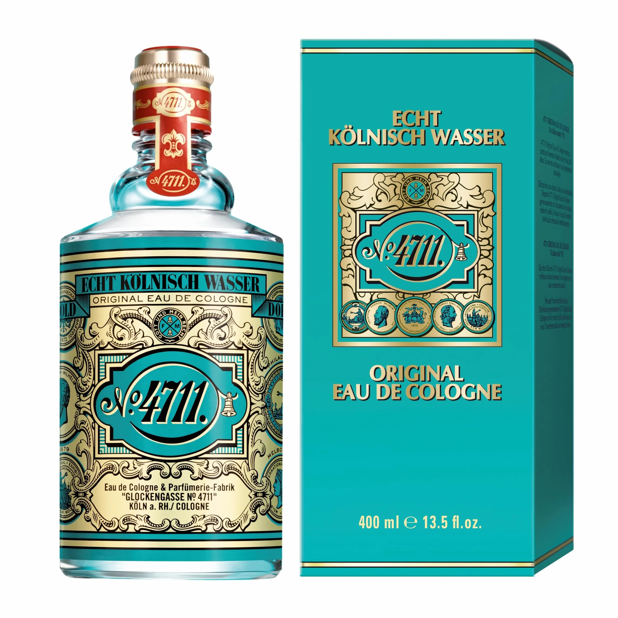4711® Original Eau de Cologne | Eau de Cologne en frasco Molanus de 400 ml - clásico perfume en un frasco icónico - fragancia característica - unisex - para el bienestar del cuerpo, la mente y el alma