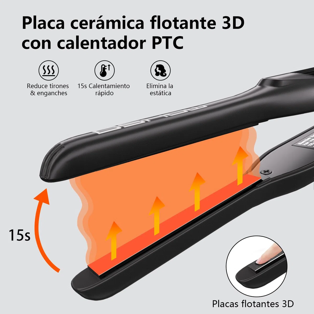 DSHOW Plancha de Pelo, Mini Plancha de Pelo para Mujer y Hombre, Doble Voltaje con Temperatura Ajustable, Apagado Automático, 15s Calentamiento Rápido