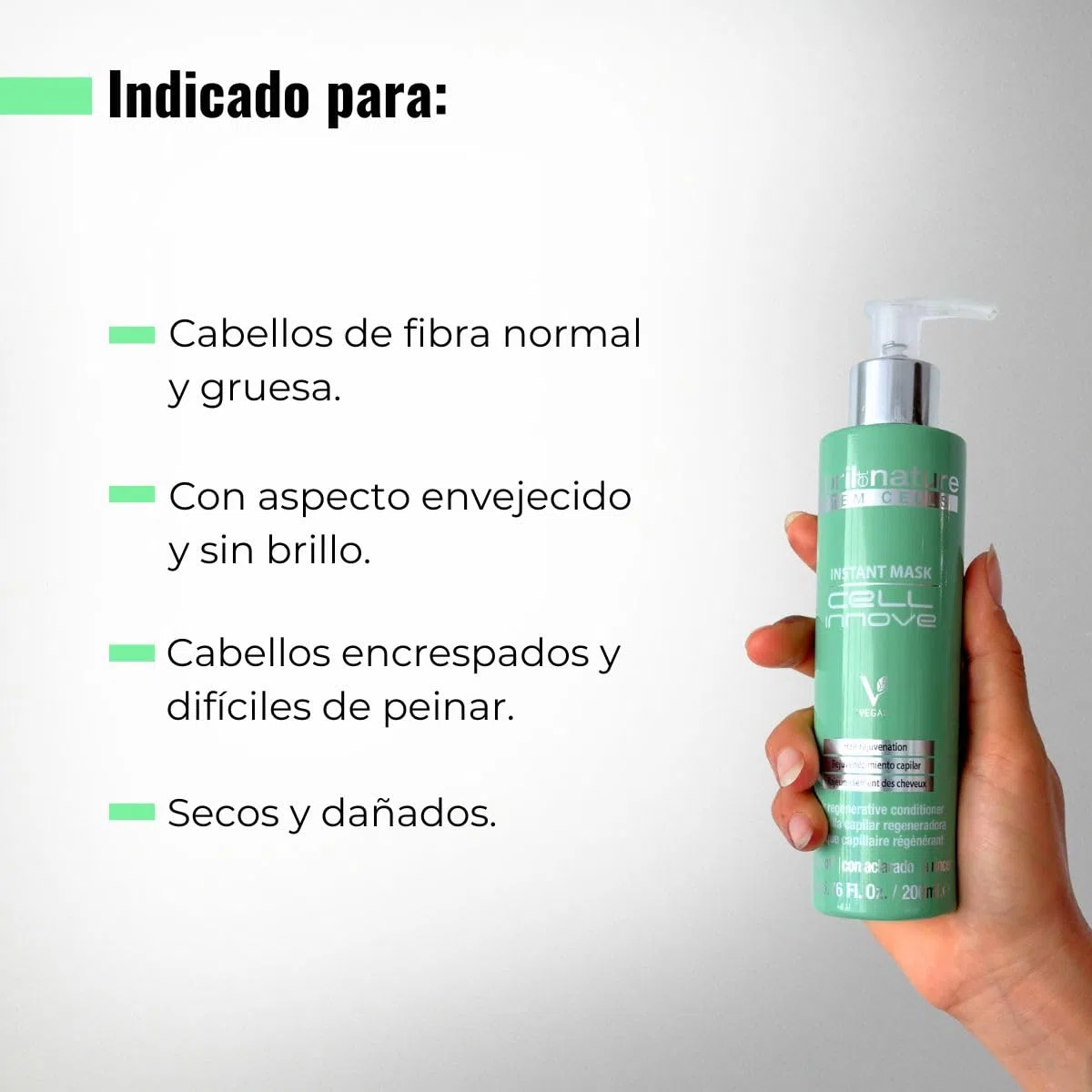 abril et nature - Cell Innove - Mascarilla Capilar Profesional - Para todo tipo de cabellos - Suaviza, Rejuvenece y Regenera - Recupera un pelo sano - Obtén un tacto sedoso y restaurado - 200 ml