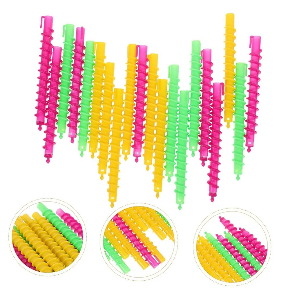 20 unidades de 15 cm de espiral de plástico para peluquería, rizadores de pelo, rizadores de pelo permanentes, herramientas de salón de belleza para mujeres y niñas
