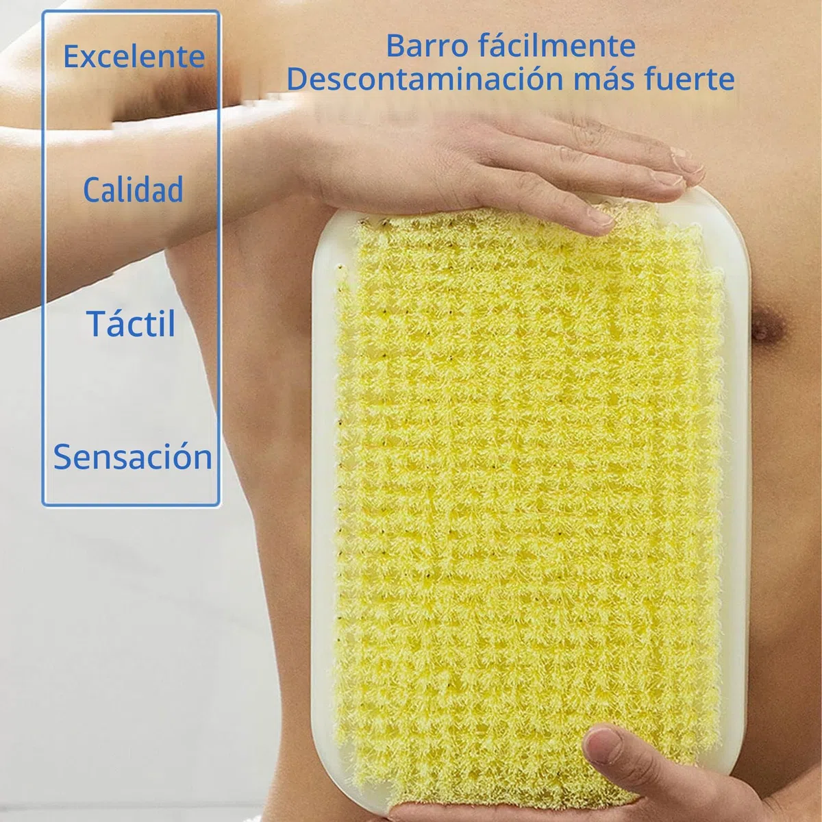 Limpiador de espalda montado en la pared para ducha, cepillo corporal exfoliante, arandela trasera de silicona manos libres para limpieza profunda y masaje, adecuado para hombres y mujeres