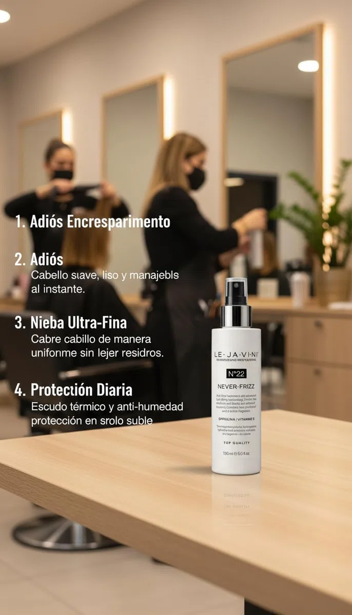 LEJAVINI N22 Spray Anti Frizz para Antiencrespamiento Cabello – Bruma Anti Frizz Pelo con Protección Térmica, Control de Humedad, Suavidad y Acabado Liso para Peinados Duraderos