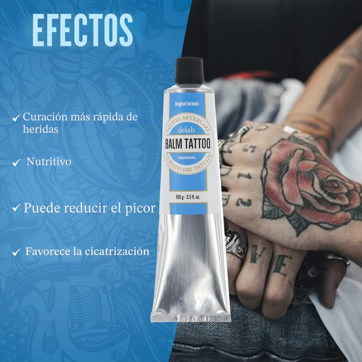 Balm Tattoo Original - Crema para Tatuajes de 100 g - Línea Aftercare de Absorción Rápida - Facilita la Cicatrización y Curación del Tatuaje - Favorece unos Resultados Nítidos