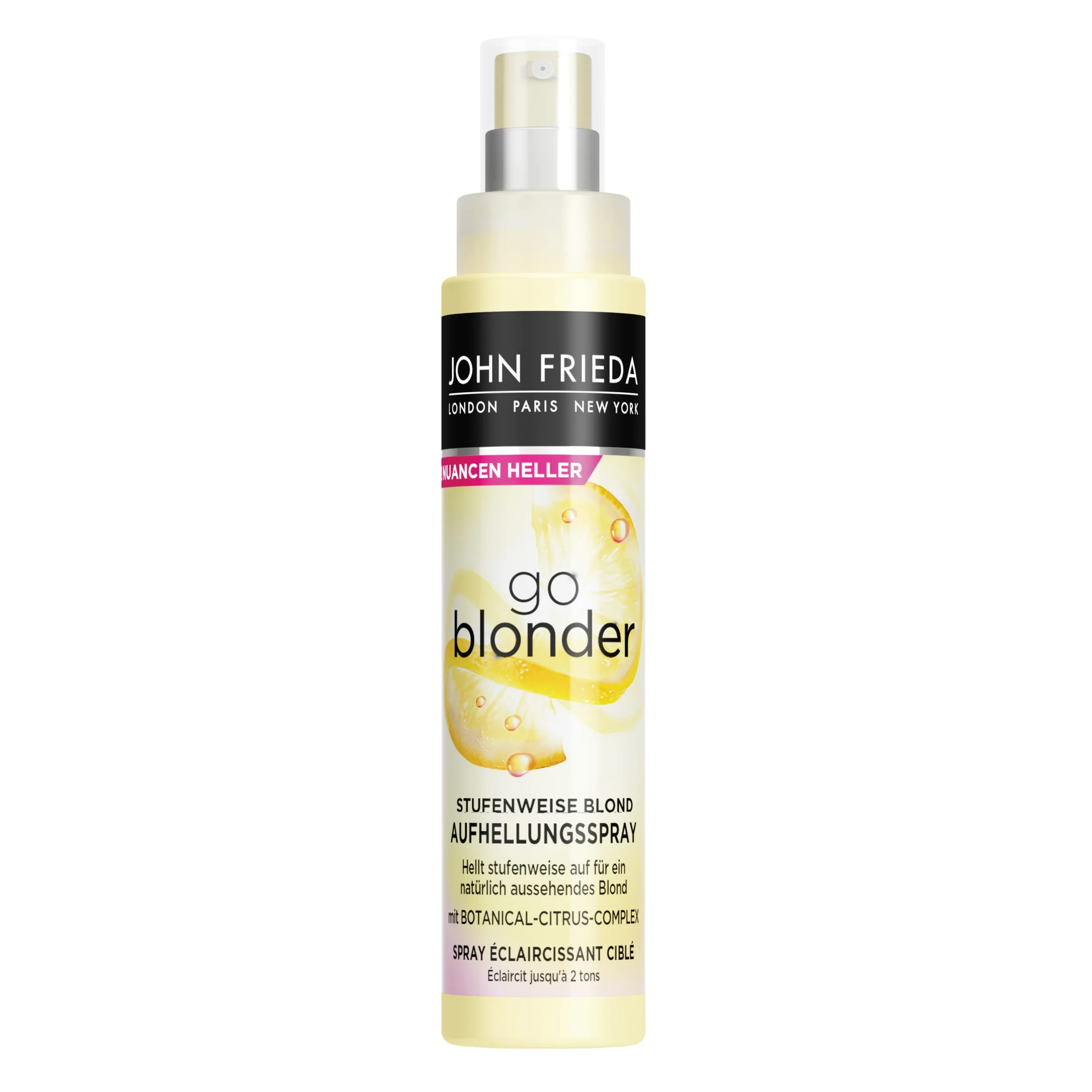 John Frieda Go Blonder - Espray blanqueador para cabello rubio escalonado, contenido: 100 ml, aclara gradualmente, para un rubio de aspecto natural