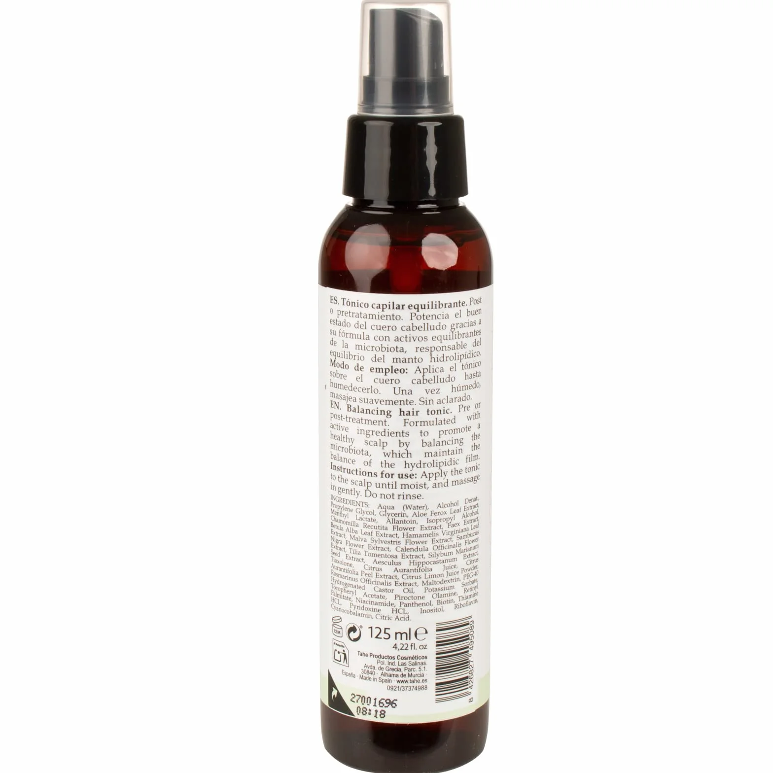 Tahe Organic Care Tricology Tónico Capilar Equilibrante Balance, Post o Pre-Tratamiento, 125 ml
