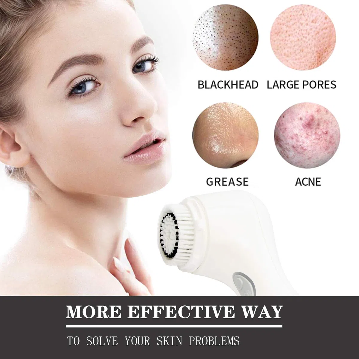 Paquete de 6 cabezales de repuesto para poros profundos para piel facial y acné, cepillo exfoliante para masajeador facial para Clari-sonic Brush-mo Si-erra