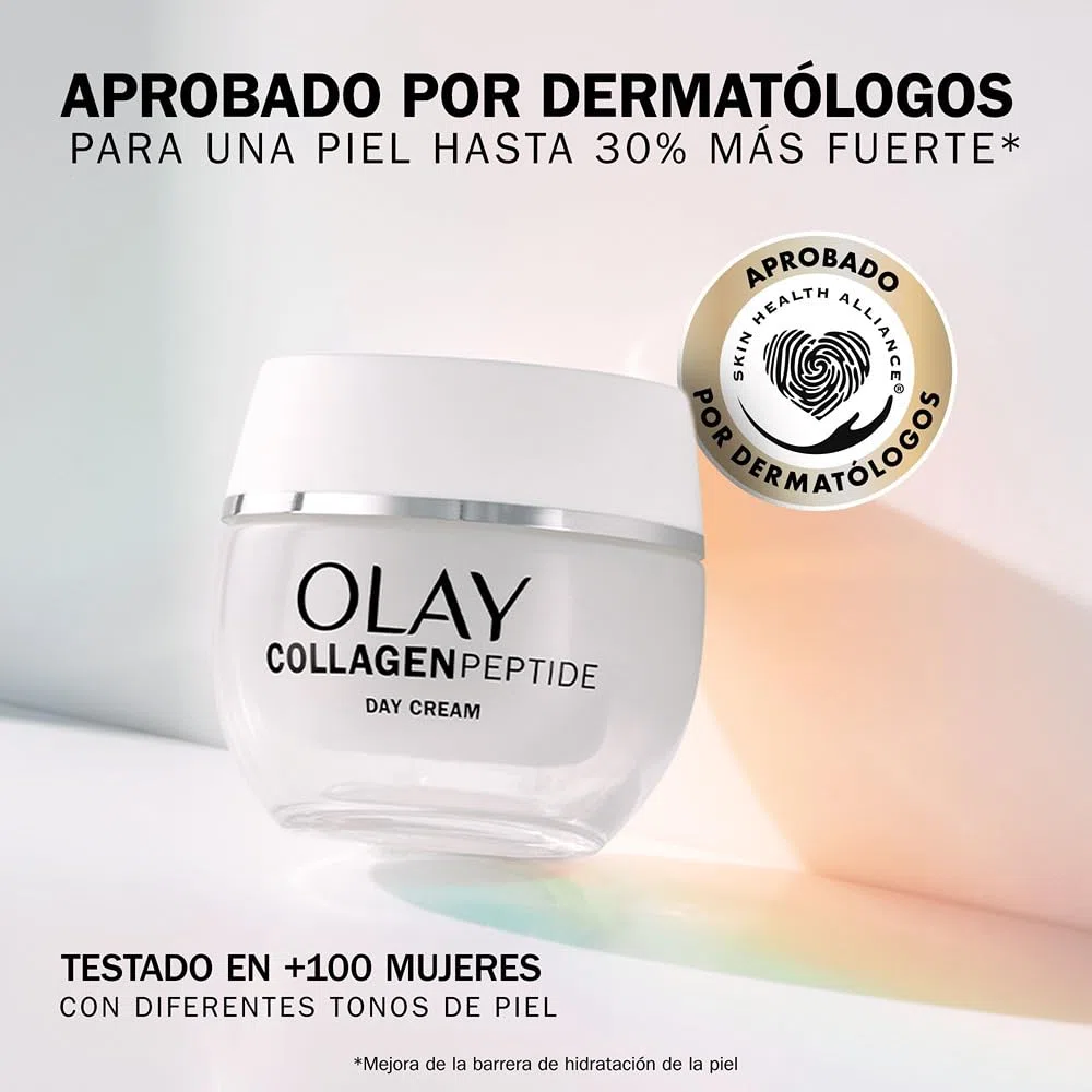 Olay Collagen Peptide Crema de Día Hidratante Facial, Con Niacinamida y Vitamina E. Cuidado Well-aging de la Piel: Fortalece, Restaura, Hidrata, 50ml
