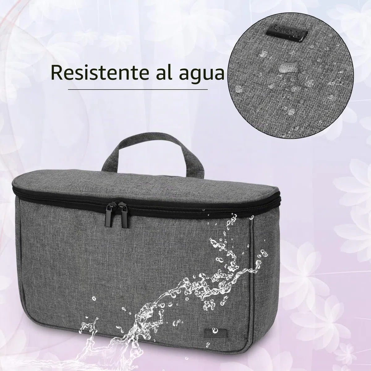 Teamoy Bolsa Viaje de Rizador de Pelo, Organizadora de Viaje para Accesorios Styler, Bolsa Cepillo Rizador de Pelo, Bolsa para Rizador Secador, Gris