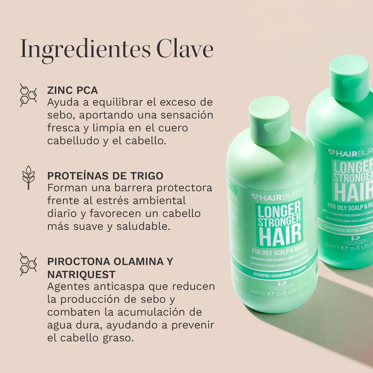 HAIR BURST Champú y Acondicionador para Cabello Graso — Limpieza Profunda, Aroma Tropical - Estimula Crecimiento, Reduce Pérdida - Sin SLS, Siliconas, Parabenos
