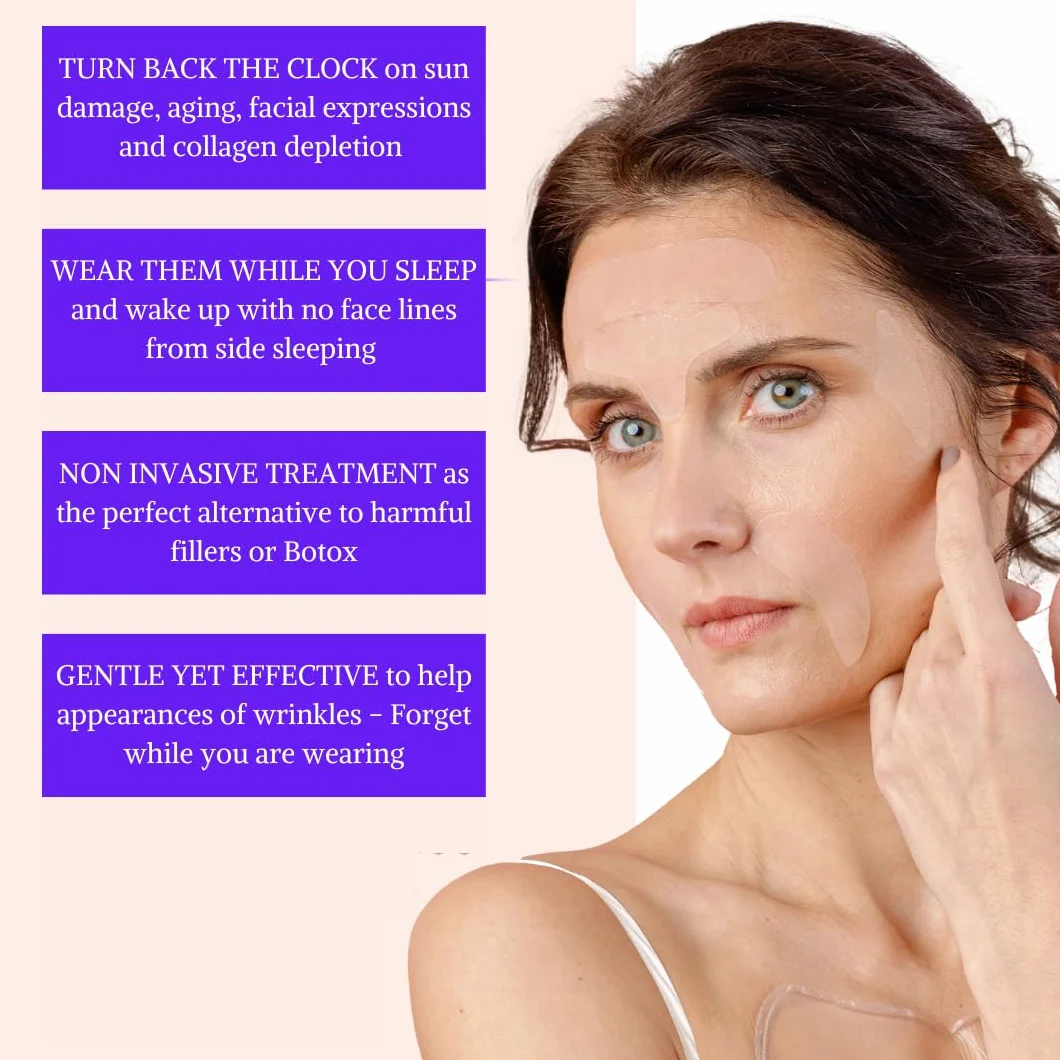Parches para las Arrugas de Cara - Almohadillas para Suavizar e Hidratar la Piel de Ojos, Boca y Frente - Antiarruga Faciales Durante la Noche - Antienvejecimiento, Alternativa al Botox (165 uds)
