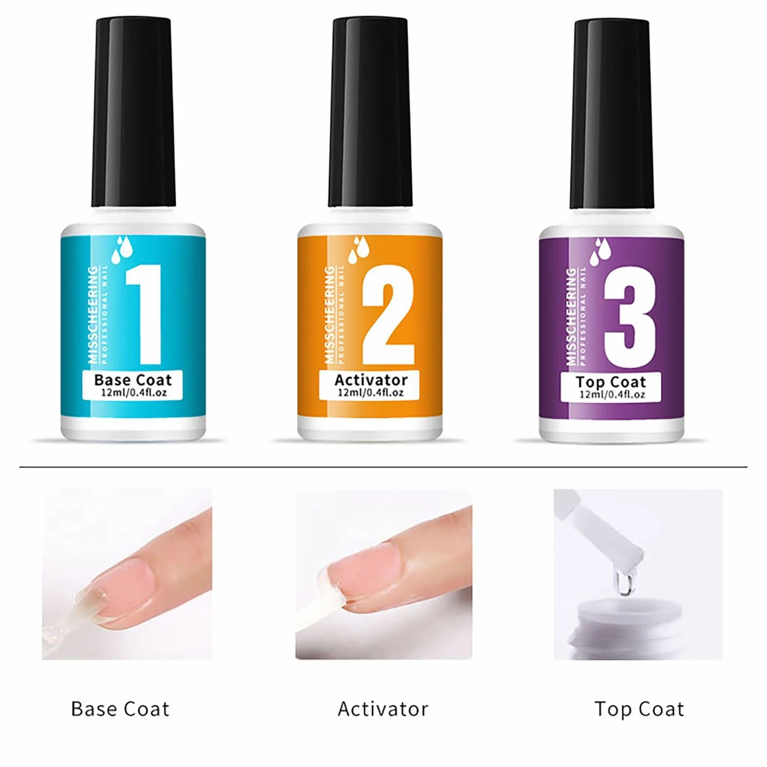 Kit de Polvo de Inmersión de Uñas, RoseFlower Juego de Iniciación en polvo para uñas 6 Colores Nude, polvo de Inmersión Rojo Purpura, Kit Manicura Francesa con Capa Base, Capa Top