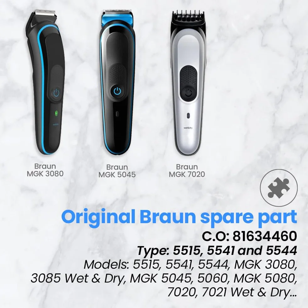 Anakel Home Repuesto Cabezal para Afeitadora Eléctrica Hombre 81634460 Compatible con Braun Afeitadora Corporal Multi Grooming MGK3080, 5515, 5541 y 5544