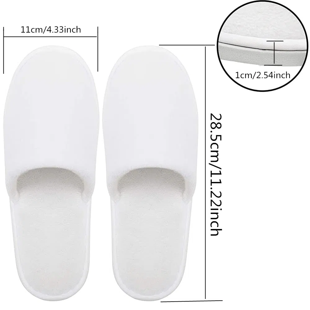 Zapatillas de Hotel 6 pares Pantuflas Invitados Punta Cerrada Lavable Vellón Coralino Esponjoso de Tamaño General Pantuflas Desechables por Baño Invitados Hogar Bodas