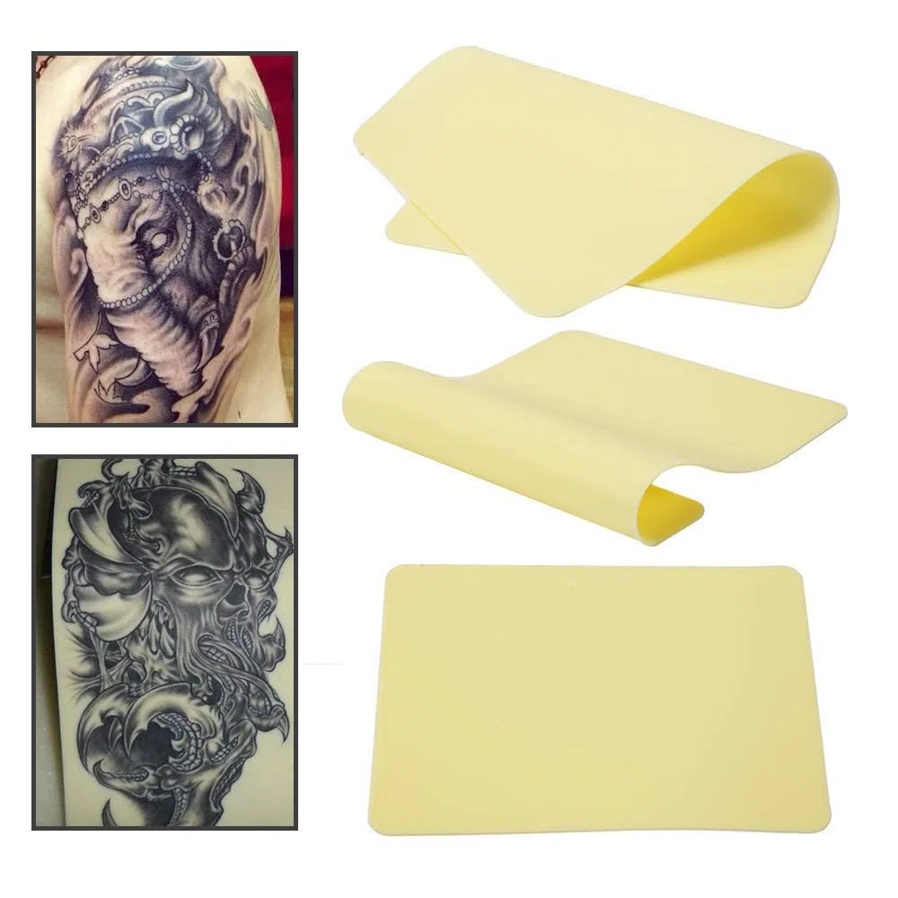 20 unidades de papel de transferencia de tatuajes y 10 unidades de silicona para piel sintetica tatuaje, accesorios para transferir y practicar diseños de tatuajes