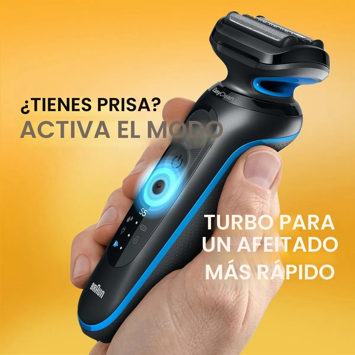 Braun Afeitadora eléctrica para hombre, serie 5 5118s, afeitado húmedo y seco, modo de afeitado turbo, afeitadora de aluminio, diseñada en Alemania, con recortadora de precisión, azul