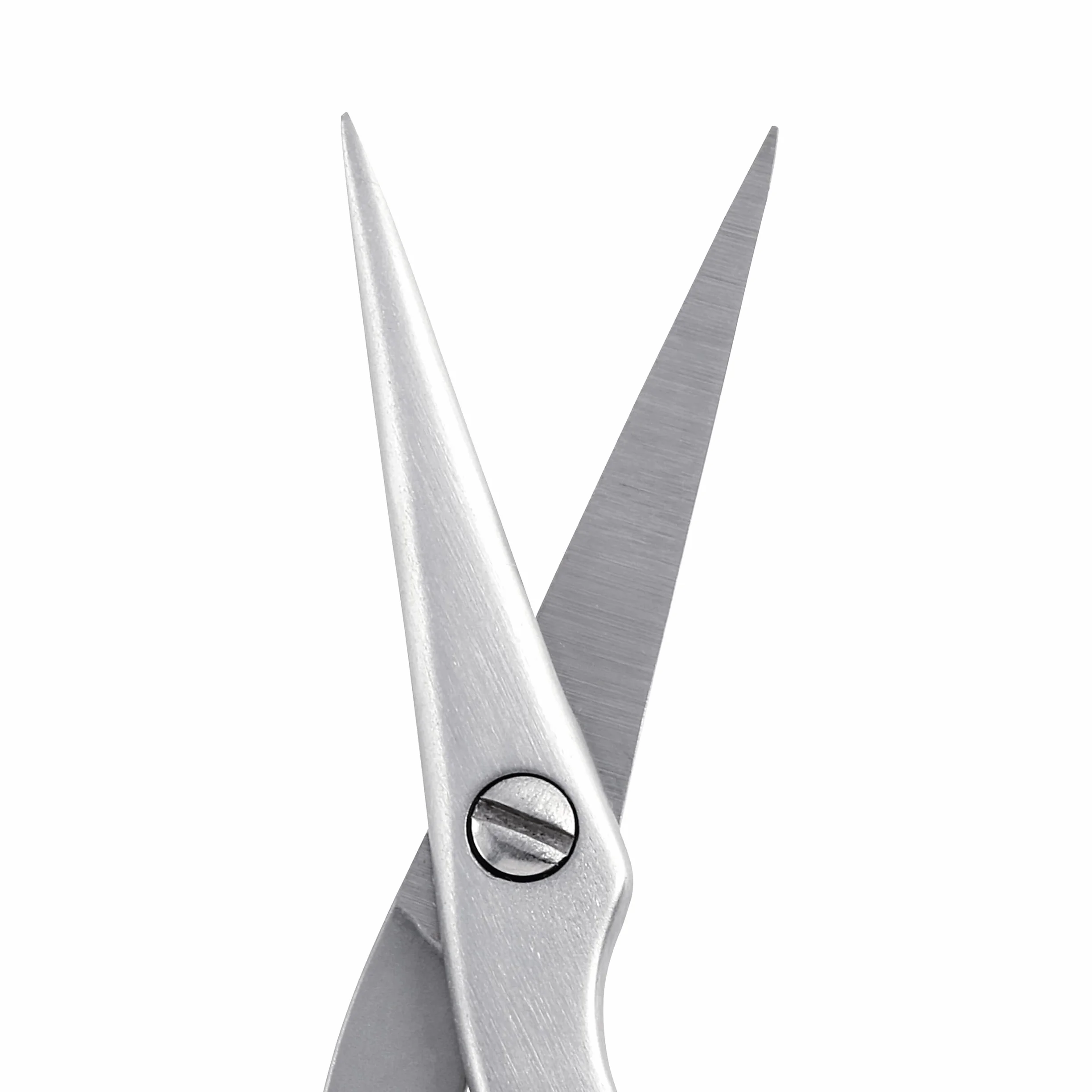TWEEZERMAN Tijeras para cejas & cepillo para cejas (puntas de precisión, recorte, acero inoxidable), plata