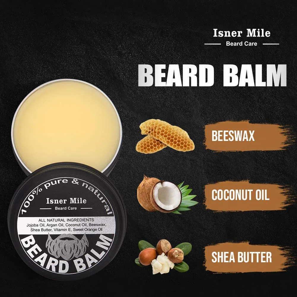 Kit De Barba Para Hombre Con Aceite De Barba, Peine De Barba, BáLsamo De Barba