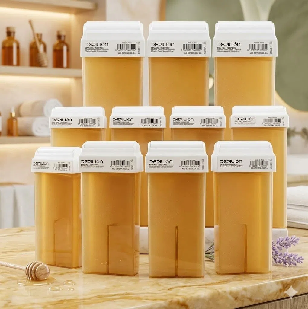 Caja de 24 x Cera Roll On cartuchos de 100ml Miel | Roll-on Cera para depilación