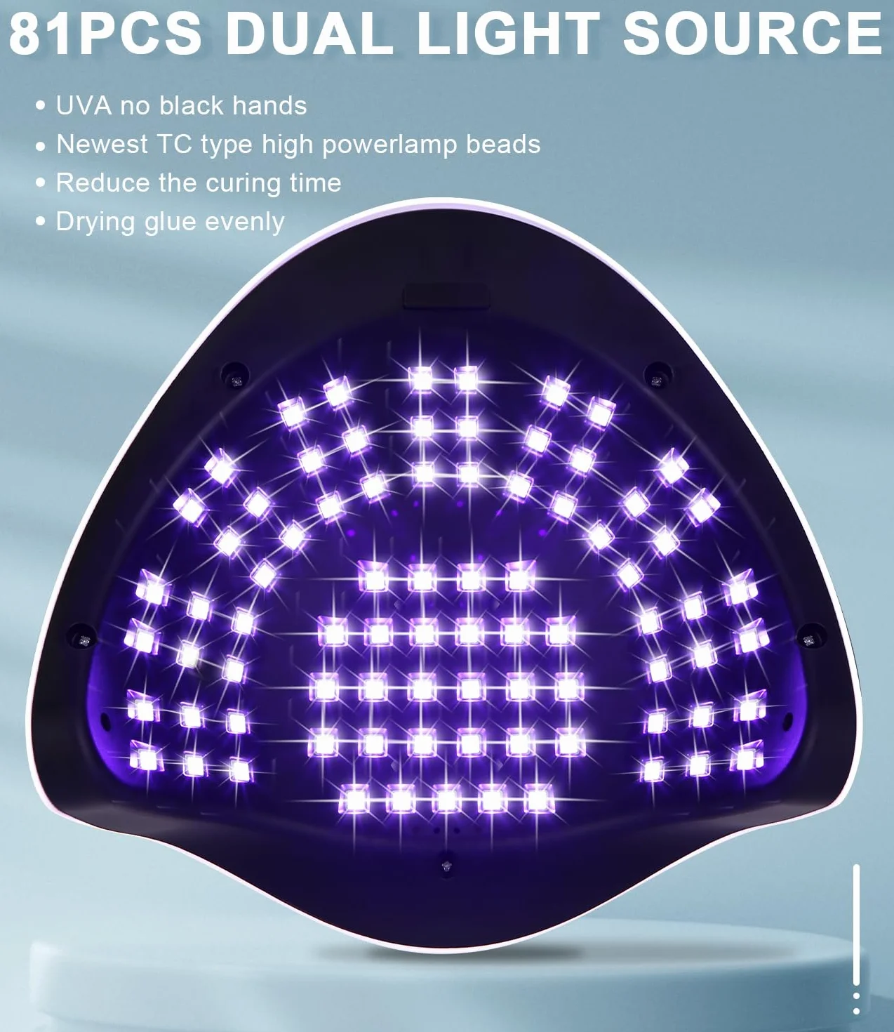 Lámpara de Uñas UV LED, 380W 81 Lámparas Profesional Lámpara Secadora de Uñas Rápido, Curado de Esmalte de Gel con 4 Temporizador y Pantalla LCD Para Manicura/Pedicura Nail Art en el Hogar