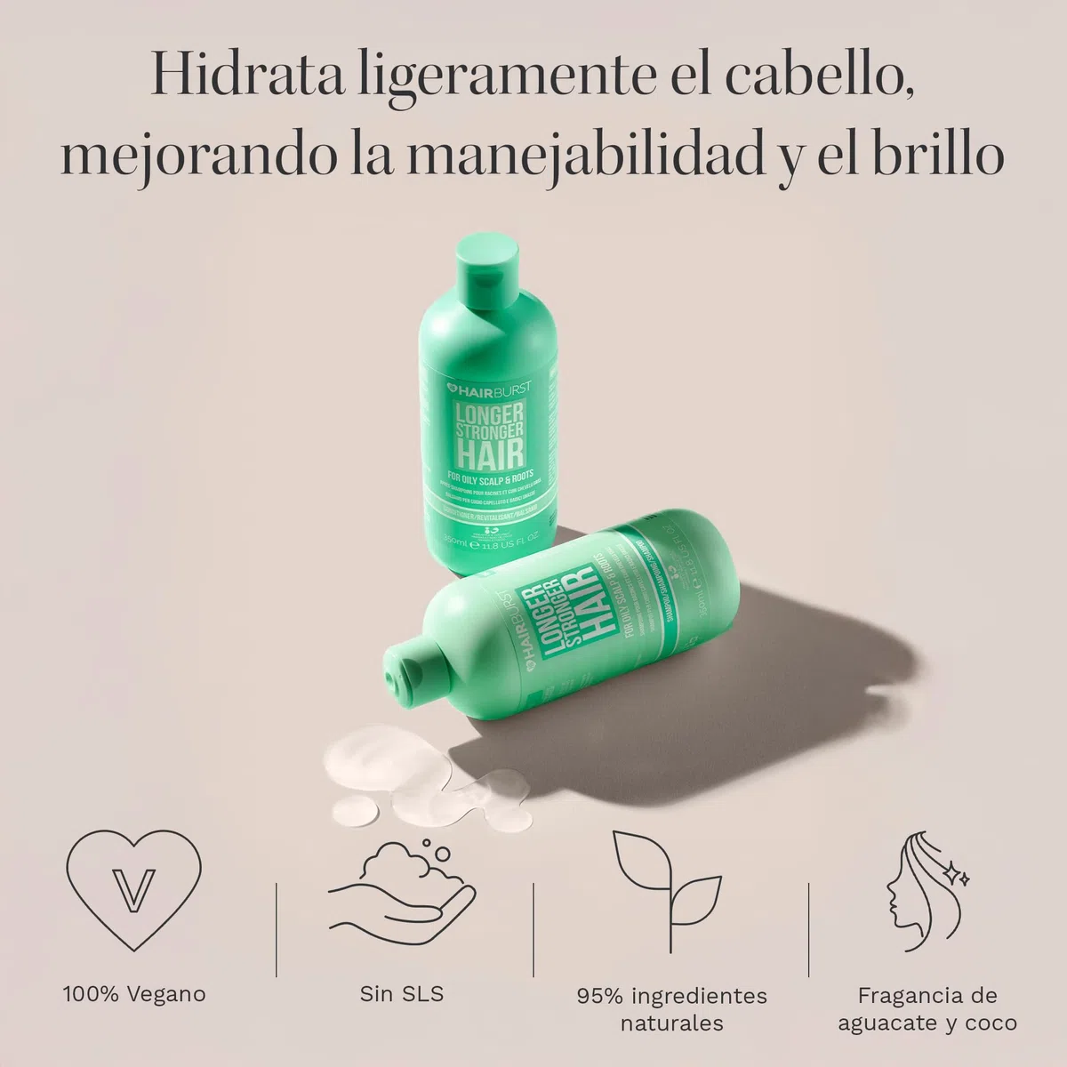 HAIR BURST Champú y Acondicionador para Cabello Graso — Limpieza Profunda, Aroma Tropical - Estimula Crecimiento, Reduce Pérdida - Sin SLS, Siliconas, Parabenos