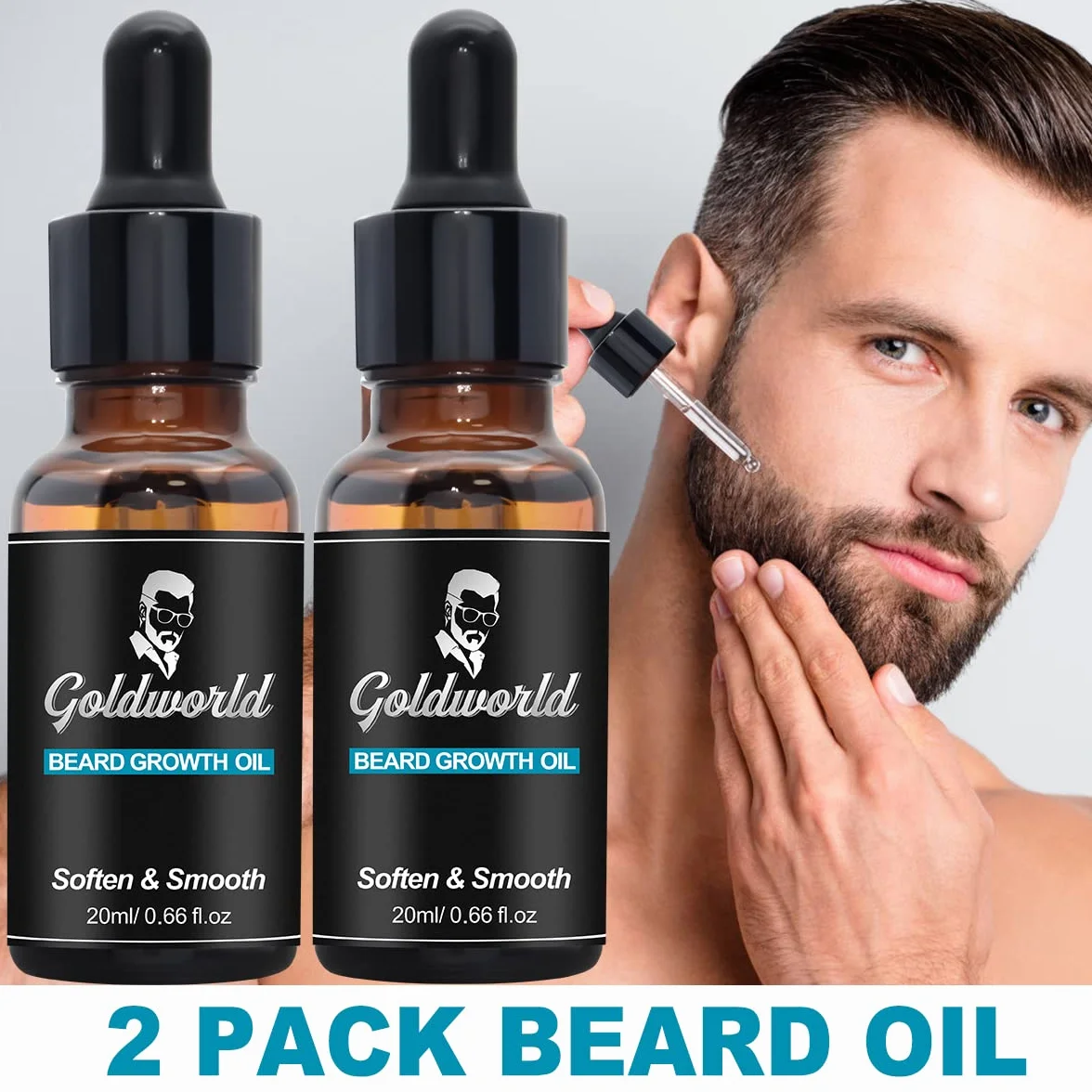 Kit de cuidado de barba para hombres con aceite,cepillo, peine,champú,bálsamo para barba,corte de hu zi,bolsa de almacenamiento esencia de barba - Regalo original para hombres,Navidad y Día del Padre