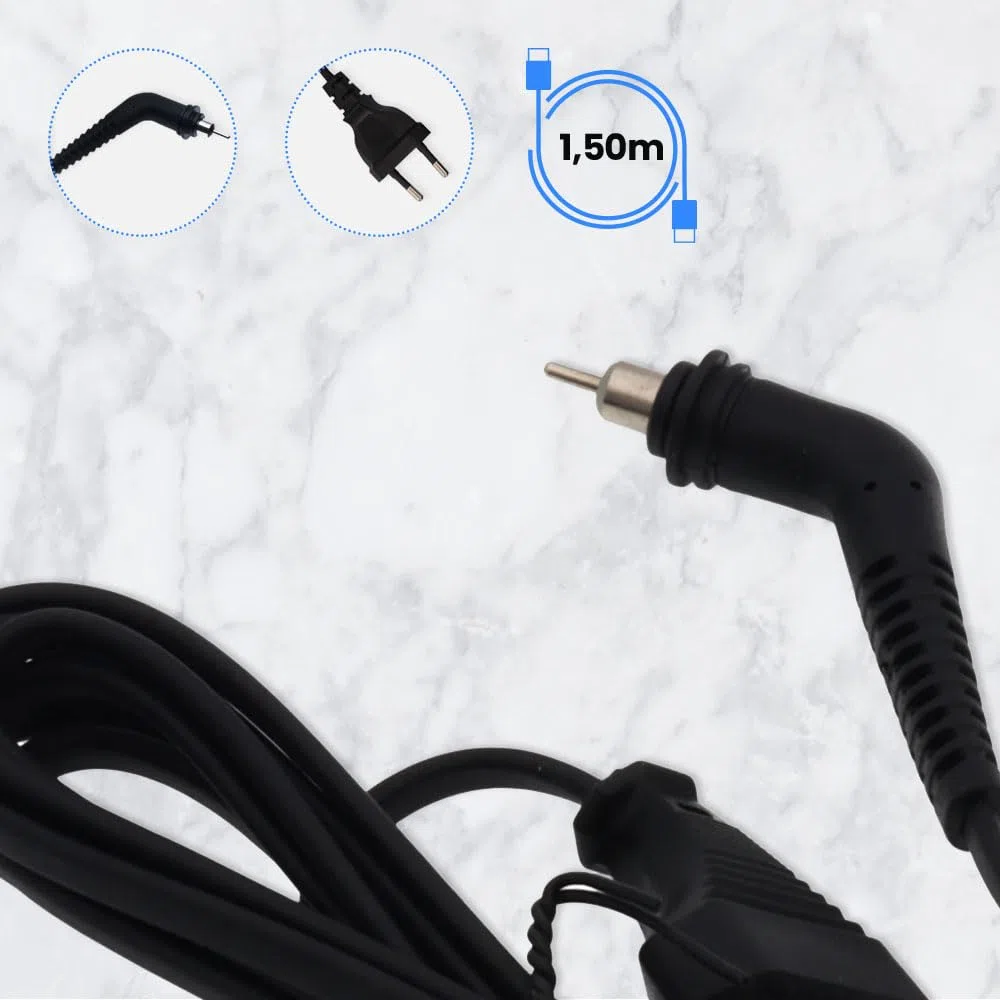 Anakel Home Repuesto Cable de Alimentación Compatible con Plancha de Pelo GHD MK4 | Cable Giratorio 360º con Enchufe Europeo | Cable de Sustitución Negro 1,50 m