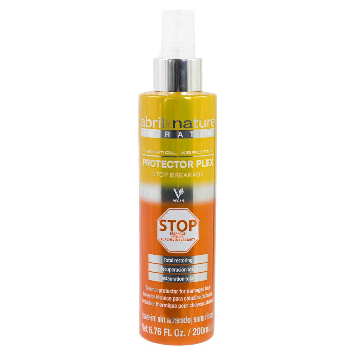 abril et nature - Protector Térmico Plex, STOP Rotura - Ideal para Cabellos Secos y/o Dañados - Protege el cabello del uso de Planchas y Secadores - Con Queratina - 200 ml